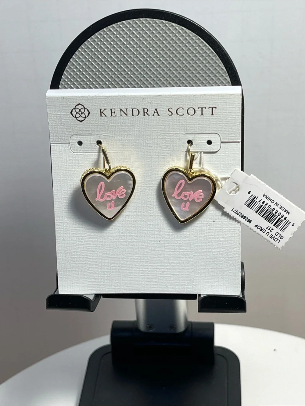 Kendra Scott Pink “Love U” Drop Earrings in Ivory Mother of Pearl - NWT **
